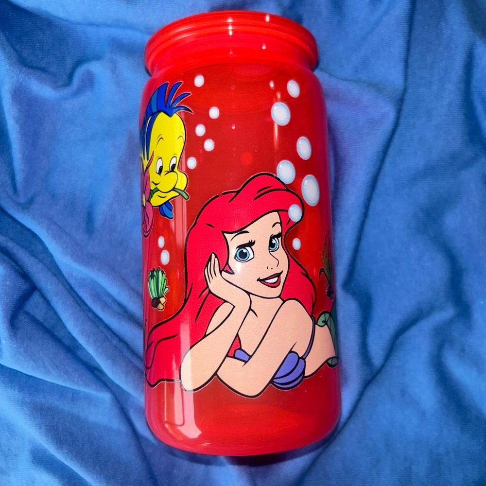 Little Mermaid Neon Red 16oz Acrylic Tumbler